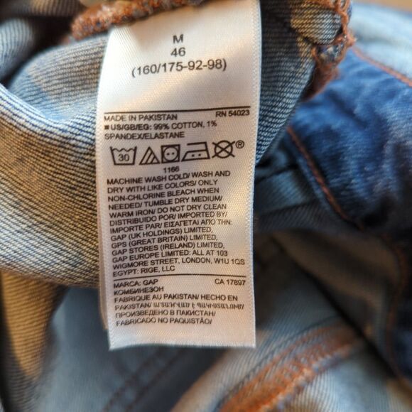 Gap Maternity Jean Overalls Womens Medium Blue Denim Stretch Pockets - Picture 7 of 8